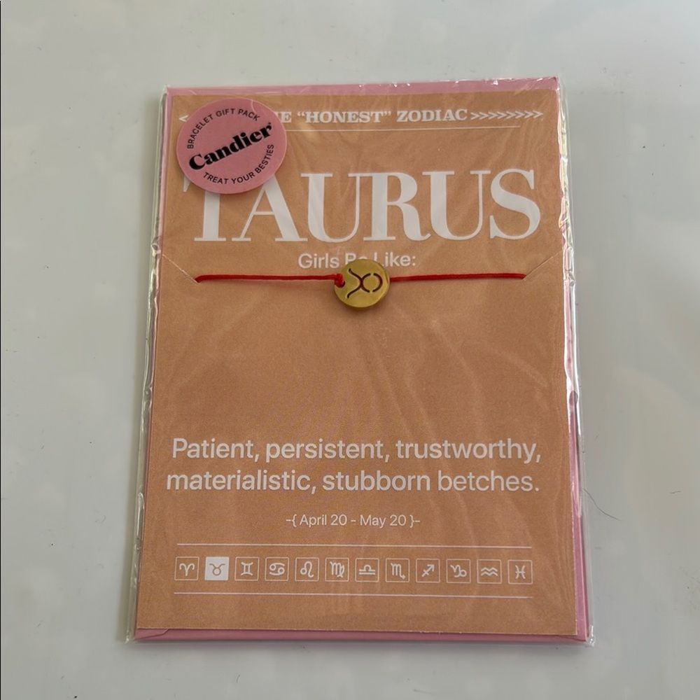 Candier Taurus Zodiac Bestie Gift Pack with Bracelet